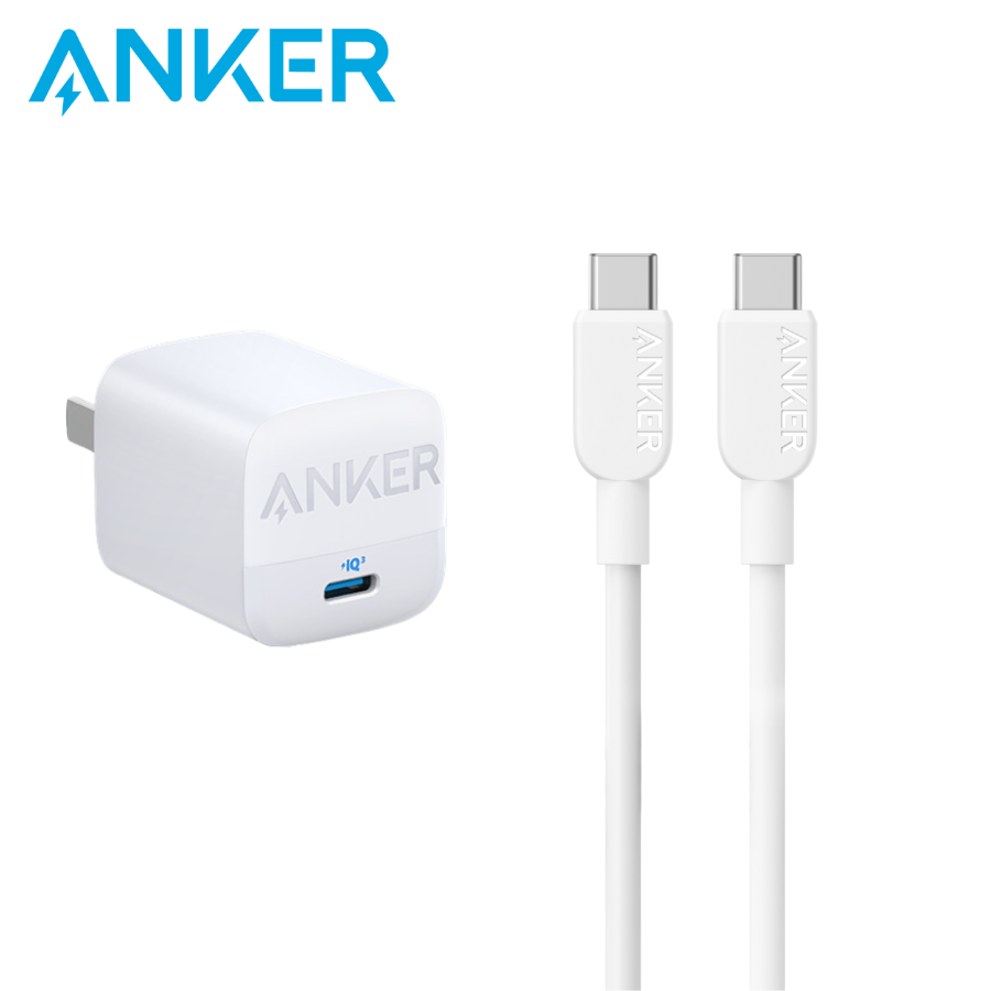 Pack Chargeur + Câble Anker (lightning/type C) 30w