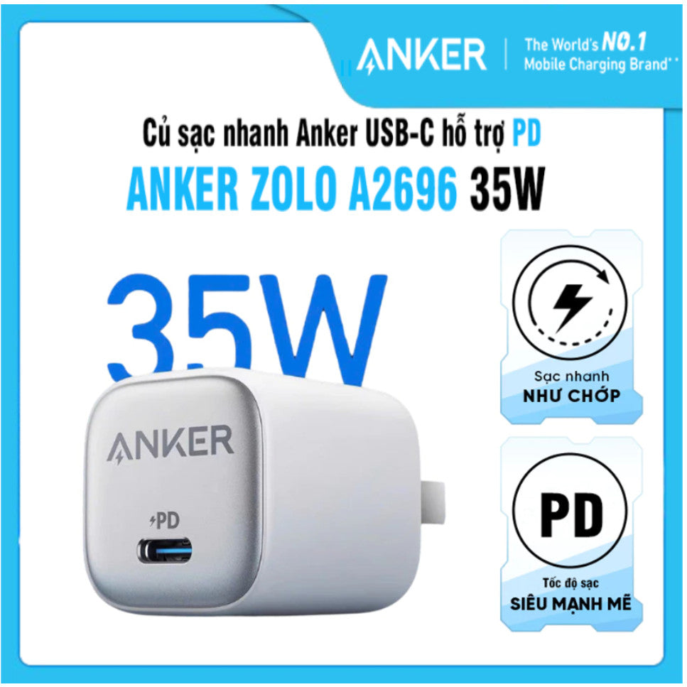 Chargeur ANKER zolo 35w (gan 2)