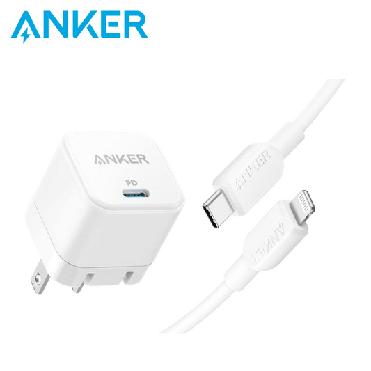 Pack Chargeur + Câble Anker (lightning/type C) 20w