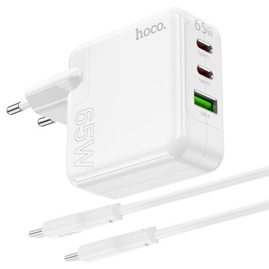 chargeur hoco 65W  (tripple port)